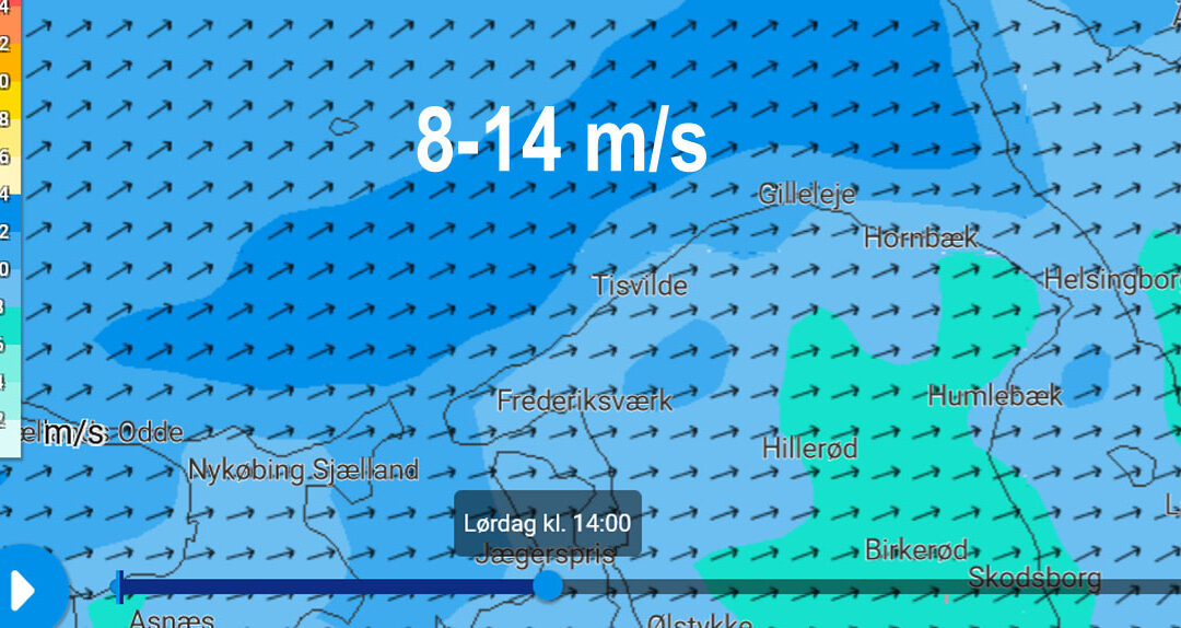 Kraftig vind på Nordkysten